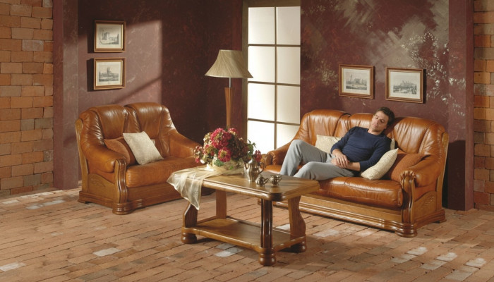 Klassesch Dräisëtzer Couch Couchen Polster Sofa 3-Sëtzer Lieder Couchen