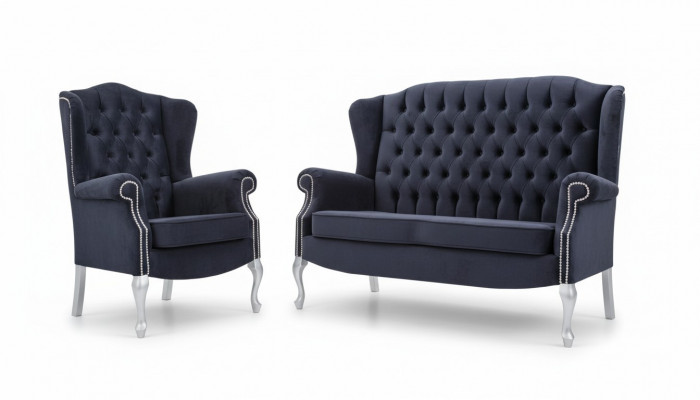Klassesch Chesterfield Sofagarnitur 3+1 Sëtzer Sofa Couch Polster Samt