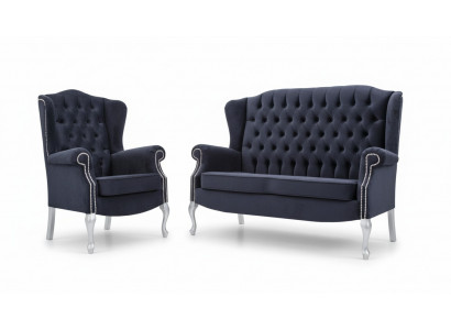 Klassesch Chesterfield Sofagarnitur 3+1 Sëtzer Sofa Couch Polster Samt