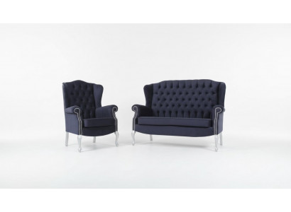 Klassesch Chesterfield Dräisëtzer 3er Sëtzer Canapé Couch Polster Samt Canapéën