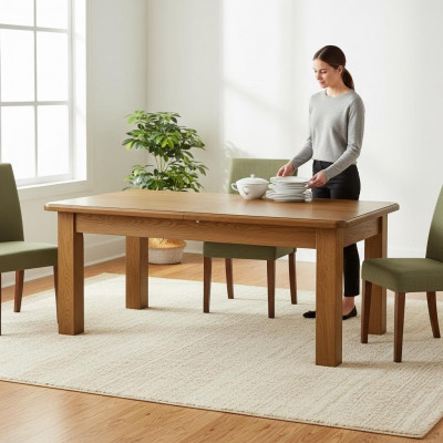 Iessdësch 250/450 cm Kichen- oder Restaurantdësch aus Holz Iesszëmmerdëscher
