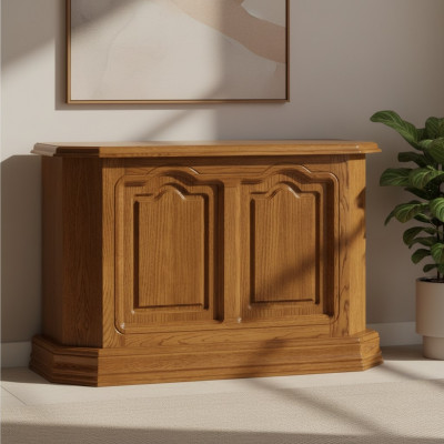 Konsooldësch Braun Holz Schuffocht an Regal Niewendësch Anrichte