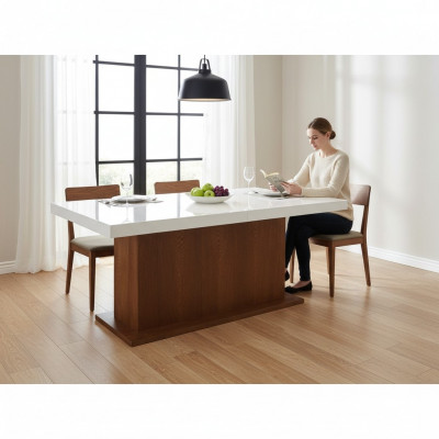 Sailendëscht Dësch Iessdësch Iessdëscher Dëscher 160/240cm Büro Design Holz Konferenzdësch