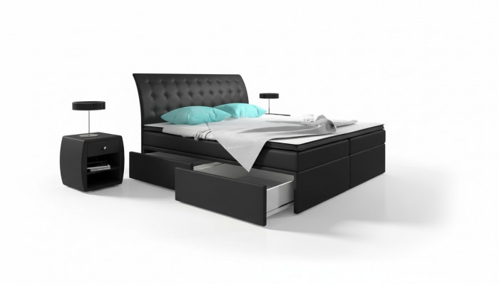 Boxspringbett Better Bett Polster Kënschtlederen Designer Hotel Duebele Luxus Design