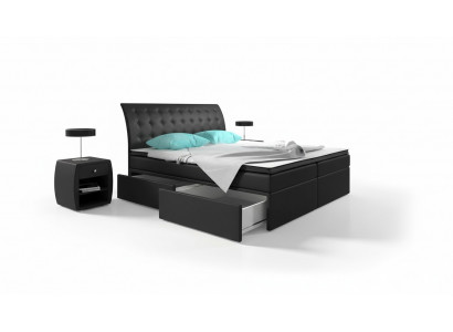 Boxspringbett Better Bett Polster Kënschtlederen Designer Hotel Duebele Luxus Design