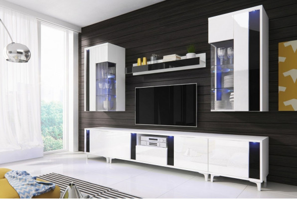 Héichglanz Wunnwand Schiefwand Deko Wunnzëmmer Schaf Vitrinn Sideboard