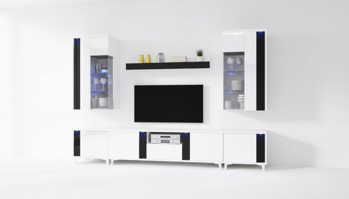 Héichglanz Wunnwand Schiefwand Deko Wunnzëmmer Schaf Vitrinn Sideboard