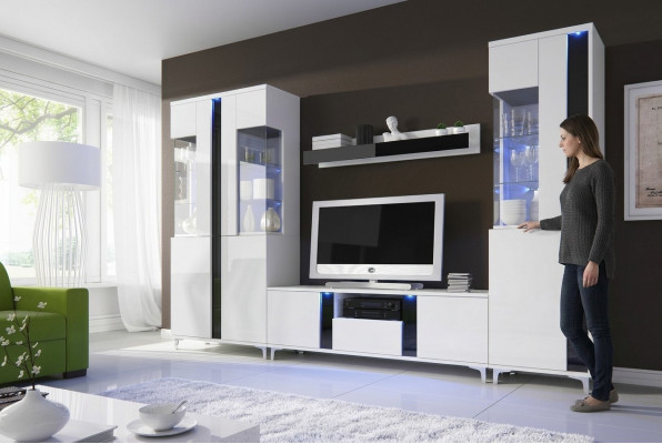 Héichglanz Wunnwand Deko Schiefwand Wunnzëmmer Schaf Vitrinn Sideboard