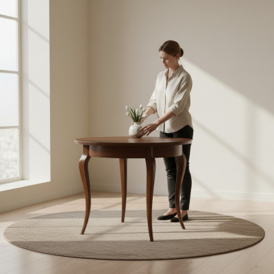 Ronn Dëscher Ronnen Iesszëmmer Ronnen Designer Dësch Holz Héichglanz 95/295cm Miwwelen