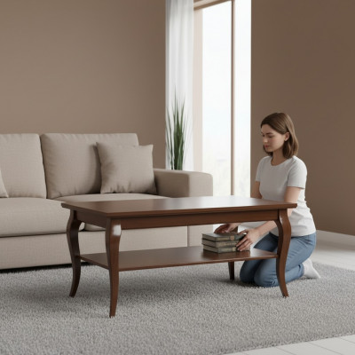 Barock Rokoko Extra Klass Couchtisch Holz Dësch Niewendësch Sofa Canapé Dëscher