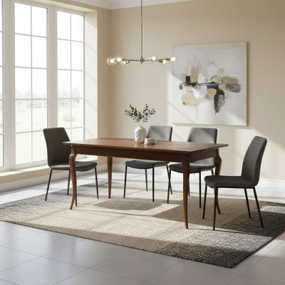 Ovalen Auszéibaren Iessdësch 160/260cm Holz Dëscher Klassesch Iesszëmmer Miwwelen Dësch