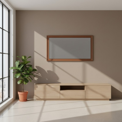 Klassesche Wandspeegel Holzrahmen Spigel Miwwel Nei 142 x 77cm Glas Design nei