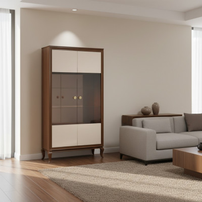 Luxus Vitrine Wunnzëmmer Miwwelen Schaf Glas Vitrinen Designer Schief Kommode