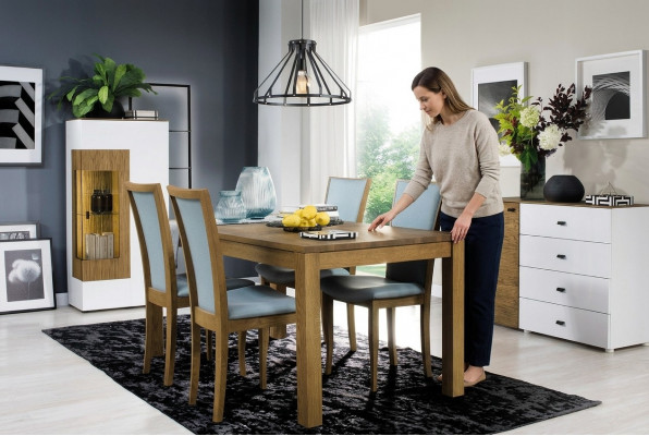 Set vu 6 Designer Stullen Luxus Gestofféiert Massiv Holz Büro Office Iesszëmmer Stull Sëtz