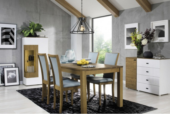 Set vu 6 Designer Stullen Luxus Gestofféiert Massiv Holz Büro Office Iesszëmmer Stull Sëtz