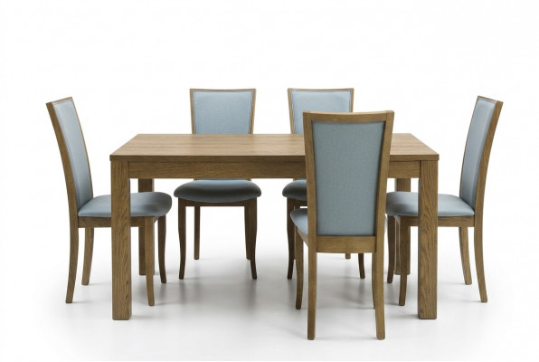 Set vu 6 Designer Stullen Luxus Gestofféiert Massiv Holz Büro Office Iesszëmmer Stull Sëtz