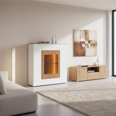 Vitrinn Glas Schaf Wohnzimmer Schaf 1dier. Vitrinnen Héichschaf Anrichte