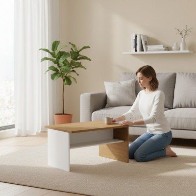 Wunnzëmmer Cofferdësch Bäisetëldësch Design Cofferdësch Lieder Sofa Dëscher nei Holz