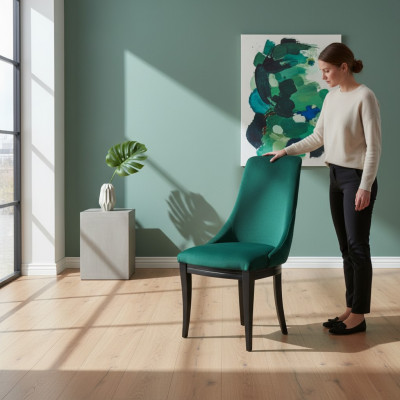 Gréng Sesselen 4x Luxus Klassesch Iesszëmmer Stull Stull Sëtz Modern Massiv Holz