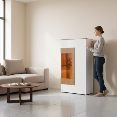 Modern Vitrinn Glasschaf Wunnzëmmer Schaufferster 1dierene Design Vitrinnen nei
