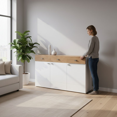 Kommod Vitrinn Kommoden Vitrine Kommodenschaf Schief Schaf 166x93cm nei