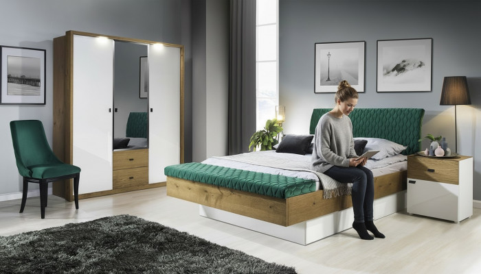 Designer Polsterbett Bett Better Stoff Holz Luxus Eebett 180x200cm Duebelbett