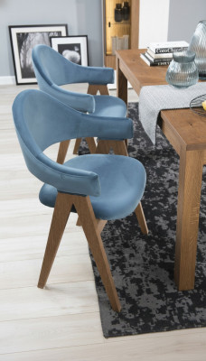 Set vun 2 Stillegg Luxus Design Gepolsterte Massivholzstiller Sëtz Büro Office Iesszëmmer.
