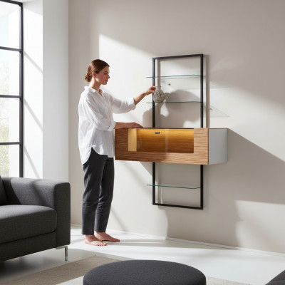 Designer Schafstrennung Regalwand Wunnzëmmer Schief System Büro Miwwelen 160cm