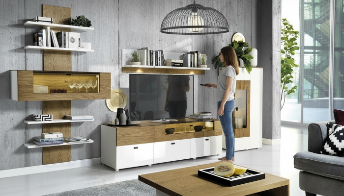 Set Modern Wohnwand Vitrinnen Regal Schaf Salons Barock Stil
