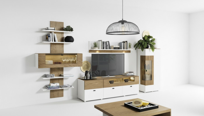 Set Modern Wohnwand Vitrinnen Regal Schaf Salons Barock Stil