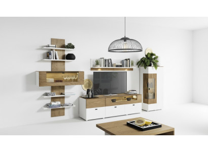 Set Modern Wohnwand Vitrinnen Regal Schaf Salons Barock Stil