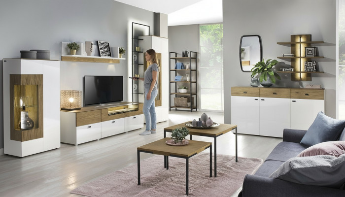 Set Modern Wunnwand Vitrinnen RTV Schaf Wunnzëmmer Barock Stil