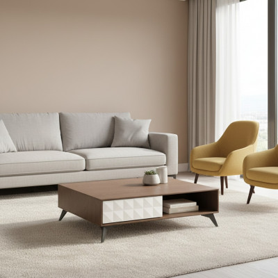 Couchtisch Bäistelltisch Wunnzëmmer Design Couchtisch Lieder Sofa Dëscher nei Holz