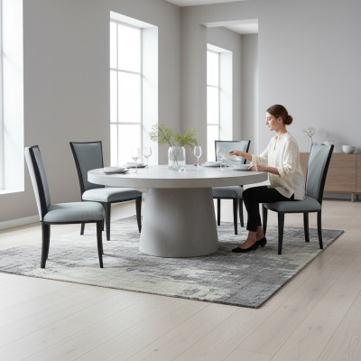 Luxus Fauteuil Set 4x Stull Grupp Sëtz Këssen Lehn Still Garnitur Holz Massiv