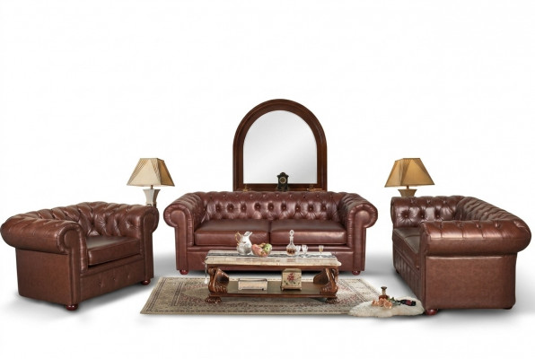 Chesterfield Canapé Sofa 2+1 Sëtzer Lieder Canapé Sëtz Garnitur Sofa Garnituren 2+1