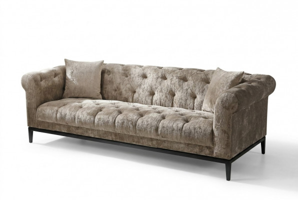 Edel Luxus Chesterfield Sofa Couch Polster Stoff Lieder Couchen Polsteren