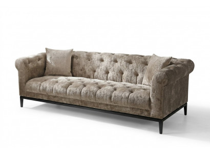 Edel Luxus Chesterfield Sofa Couch Polster Stoff Lieder Couchen Polsteren