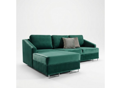 Luxus Ecksofa Couch - Smaragdgréng Sofa Polster Eckgarnitur Schlofffunktion nei