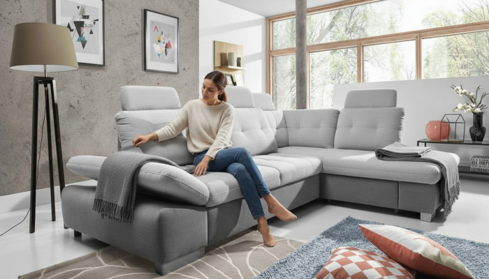 Eckcouch L-Form Couch Wohnlandschaft Garnitur Stoff Couchschlofaaris Schlofsofa