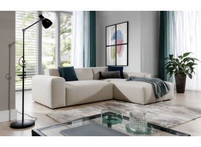 Eckcouch Canapé Canapé Couchage Polster Wohnlandschaft Textil Eckcouch Garnitur