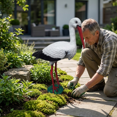 Abstrakt Storch Vull Gaart Dekoratioun Statue Nei Skulpturen Figuren Skulptur