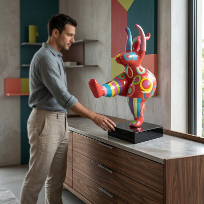 Abstrakt Designer Konscht Léif Figur Statue Faarweg Bemoolt Skulpturen Statuen
