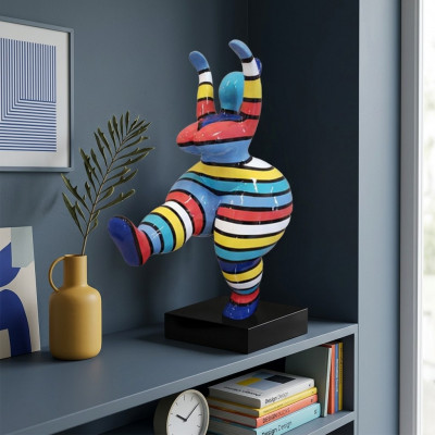 Abstrakt Designer Konscht 50cm Figur Statue Faarweg Bemoolt Skulpturen Statuen Neit