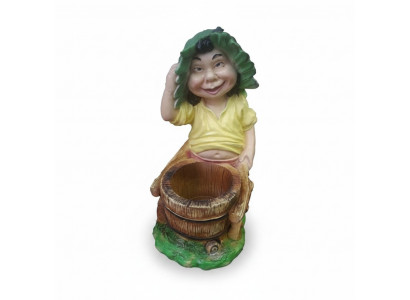 Verschrumpelten Gaardenzwerg Figur Ganzen 48cm fir deisegen Gaart ze verunstalten Nei