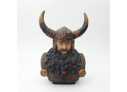 Bëscht Eines Krichser mat engem Helm 70cm Hoer Statu Wikinger Statuen Figuren