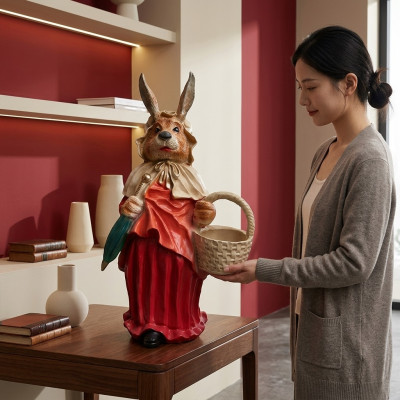 Wollef Routkäppchen Figur Ouschterhuesen Kleed Wollef Tranz Gaart Figur Statu 71cm Neien