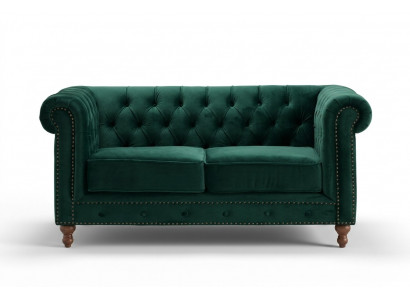 Brittesche Chesterfield Gréng Drësätzeger Sofa - Luxus Lieder Miwwelen