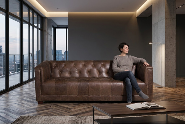 Chesterfield 3+1 Sëtzer Sofagarnitur Sofa Couch Stoff Lieder Couchen Garnitur