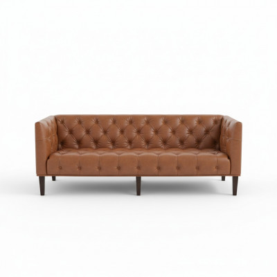 Häreclub Chesterfield Sofa Canapé Lieder Polsterings Drësëtz Braun