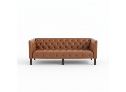 Häreclub Chesterfield Sofa Canapé Lieder Polsterings Drësëtz Braun